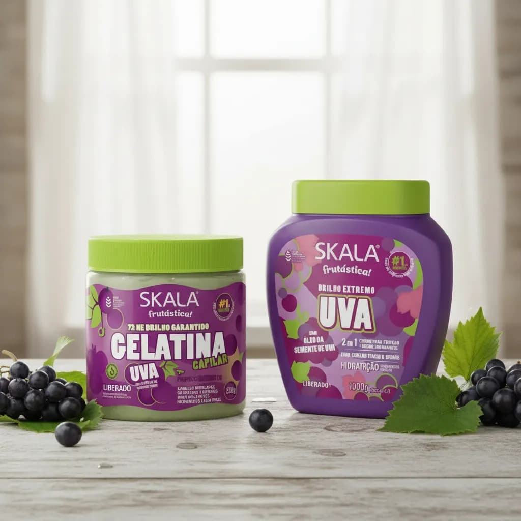 Skala Gelatina + 1k De Creme Tratamento Capilar Uva