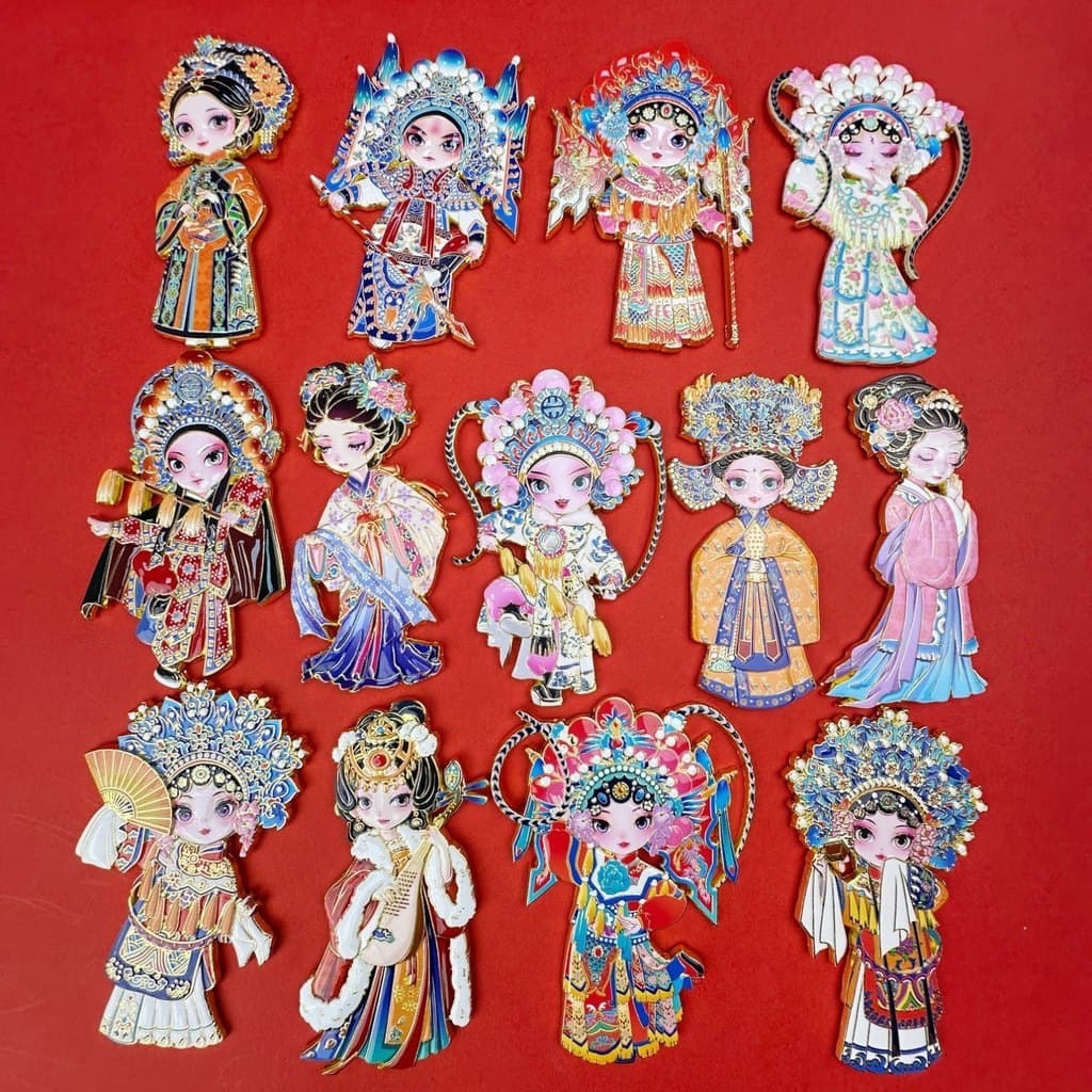 Essência chinesa Peking opera Facebook ópera cultura tradicional pequim lembranças turísticas lembranças Metal magnético