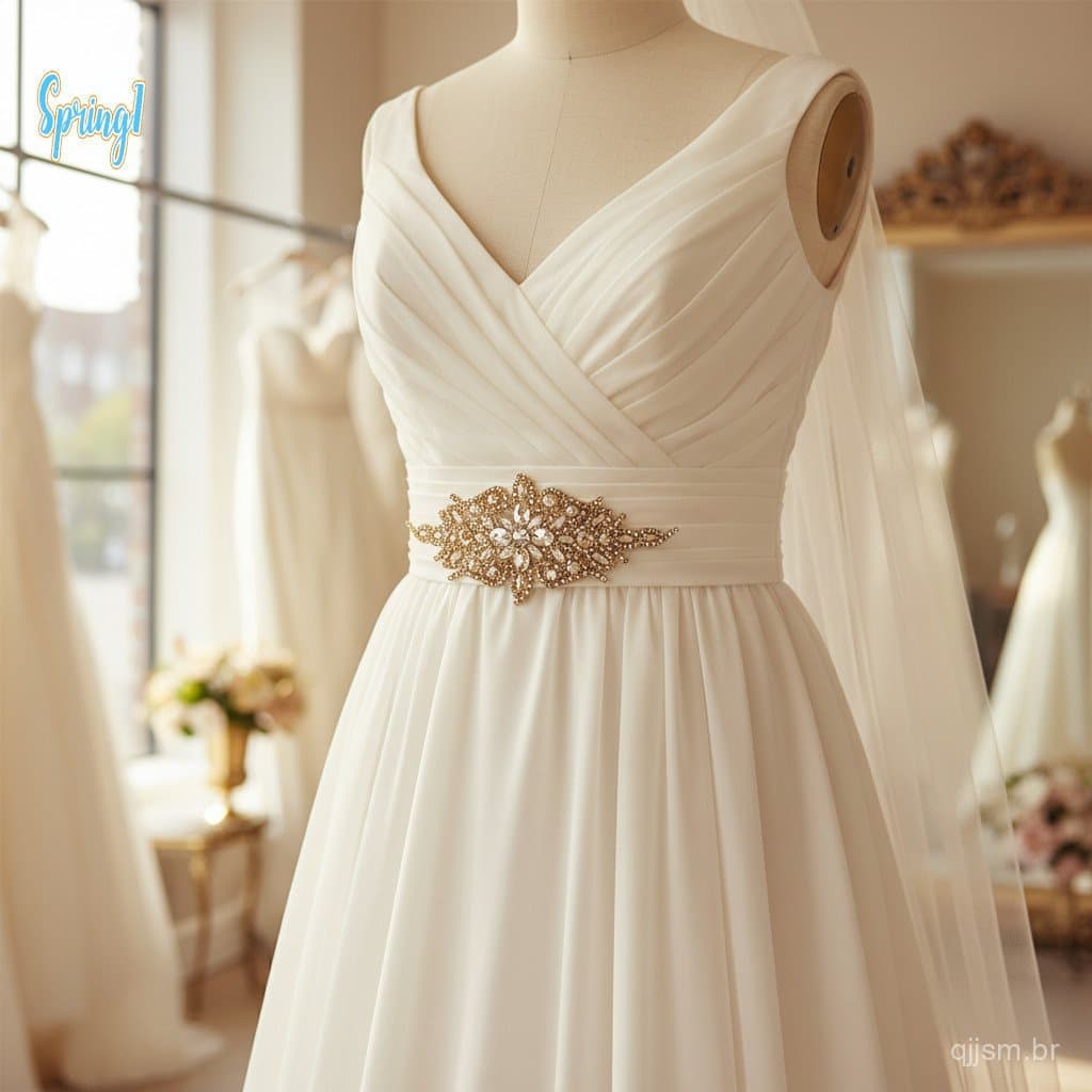 Cinto de Strass Acessório DIY para Decoração de Vestido de Noiva Feito de Resina Ecológica com Opções Multicoloridas