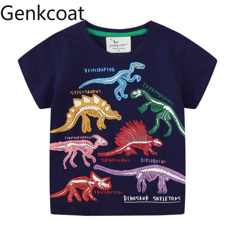 Roupas infantis 2026 verão novo estilo camiseta infantil dinossauro luminoso novo estilo meninos roupas infantis de mang