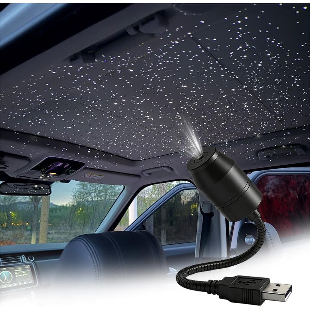 Projetor de Luz Noturna Estelar de Ultra-Alta Definição para Carro, Lâmpada USB de Céu Estrelado com 360 Graus °   Lumin
