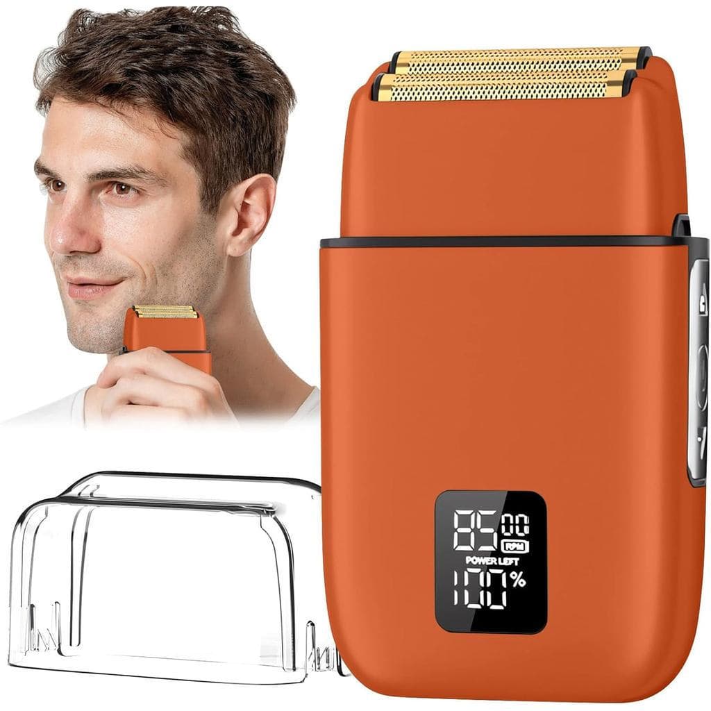Barbeador Elétrico Masculino, Barbeador Facial Masculino, 3 Velocidades Ajustáveis, Recarregável, À Prova D'Água, Barbea