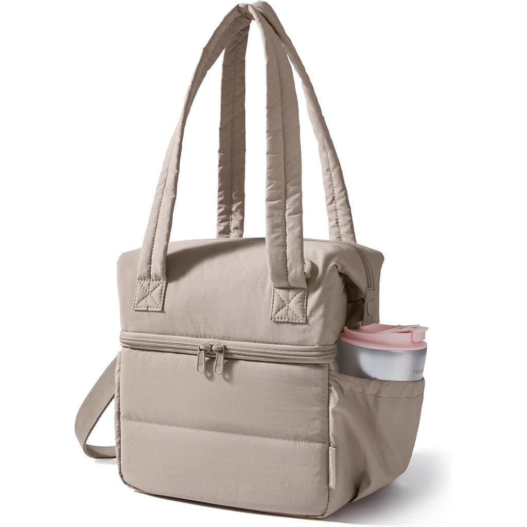 BAGART Bolsa Térmica Dupla para Almoço Feminina, Caixa de Almoço Reutilizável Isolada, Bolsa Térmica Acolchoada com Alça