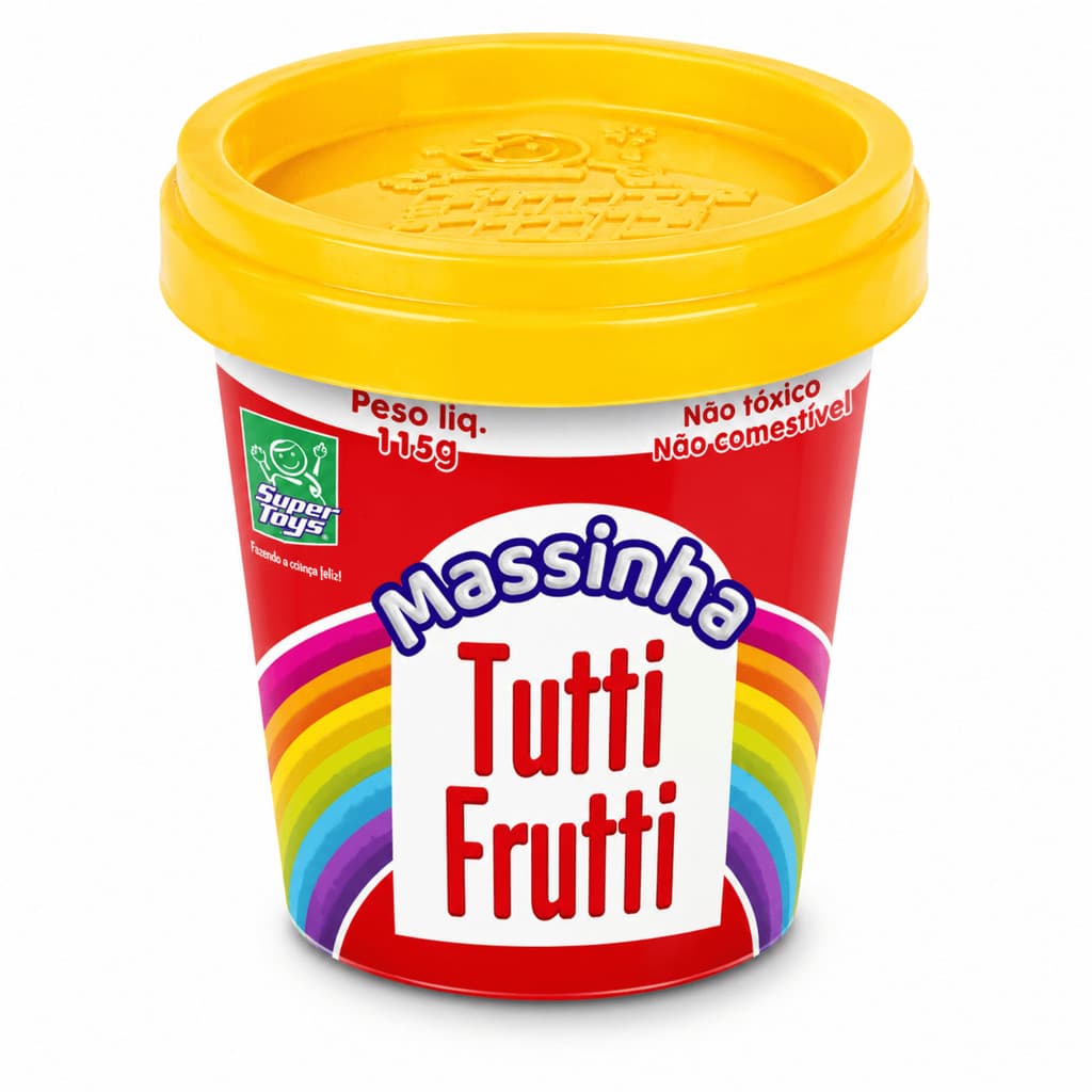 Massinha Infantil Super Toys Tutti Frutti 115g Massa de Modelar Colorida Brinquedo Educativo