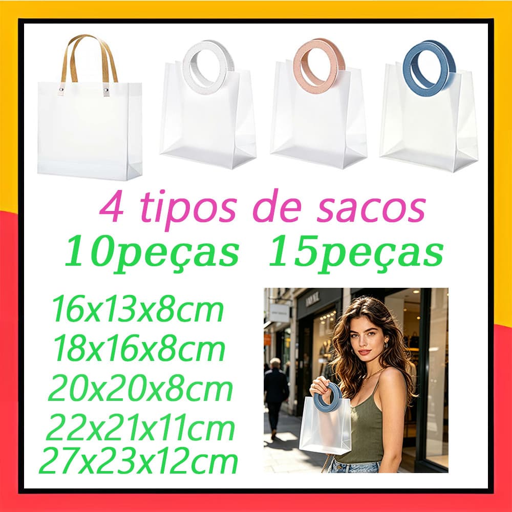 10/15 sacos de presente para levar à mão, para presentes de aniversário e recordações   Reutilizáveis