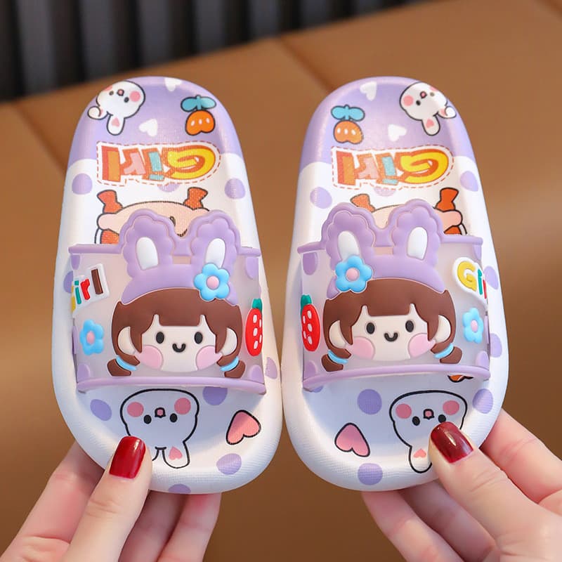 | slippers | ✲Crianças chinelos de verão dos desenhos animados bonito interior mudo banheiro meninos sola macia banho do