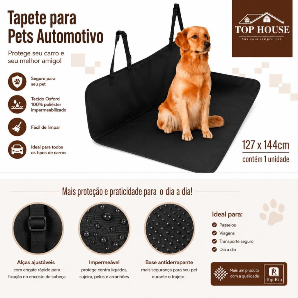 Capa Proteção Banco Carro para Cachorro Pet Impermeável