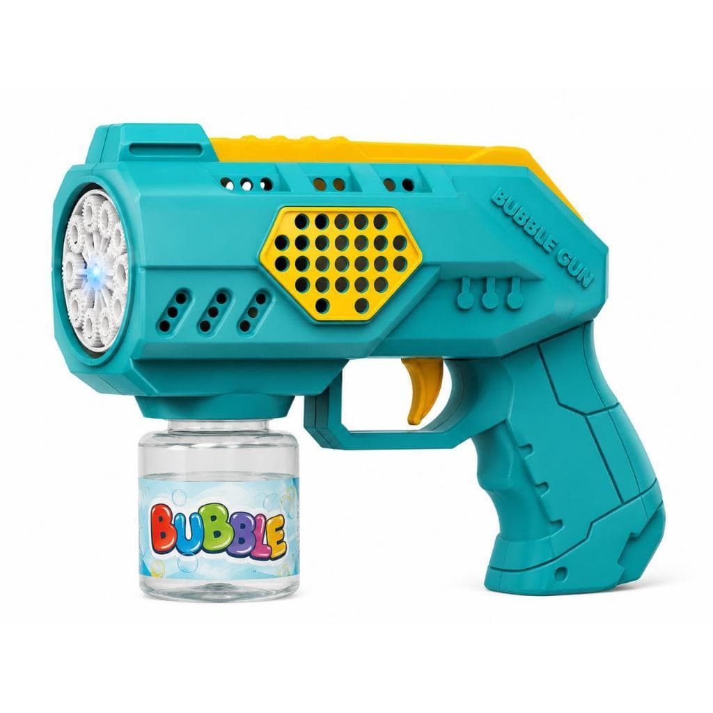 Pistola Automática Bolhas De Sabão Infantil Diversão Com Luz 10 Saídas a Pilha