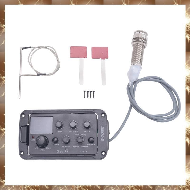 (Div GB-1 Guitarra Acústica Pré-Amplificador Equalizador De EQ De 3 Bandas Com Captadores Piezo