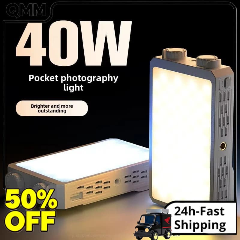Mini Luz De Vídeo De Preenchimento LED Portátil De 40 W Com De Bateria Recarregável Integrada Para Carregamento De Celul