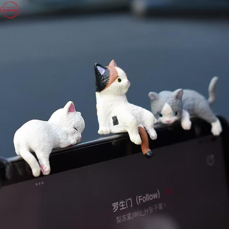OZTH Kawaii Decoração Interior Do Carro Resina Gatos Ornamento Gatinho Estatuetas Animal Em Miniatura Micro Paisagem Mod