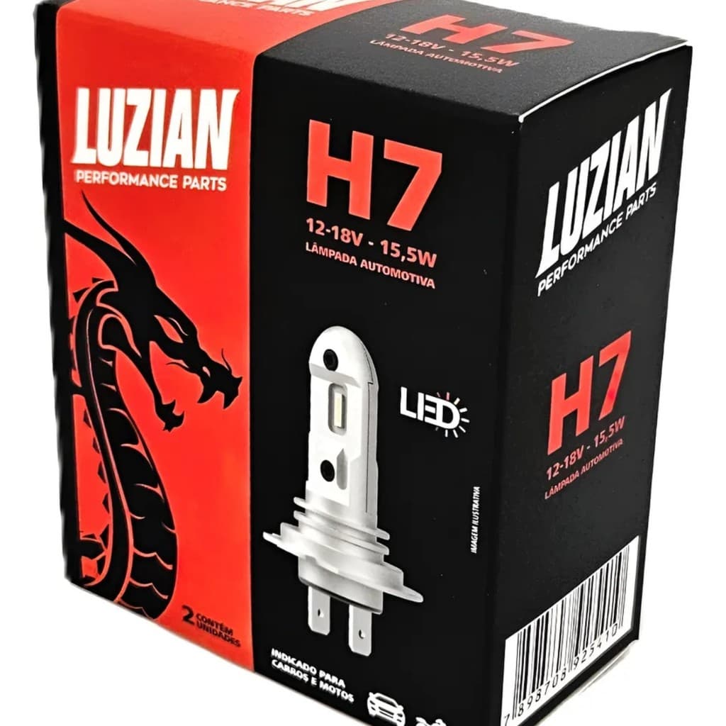 Par De Lâmpada Led H7 Luzian 3500lm Branco Frio Sem Canceler H7 Branco Branco-neutro