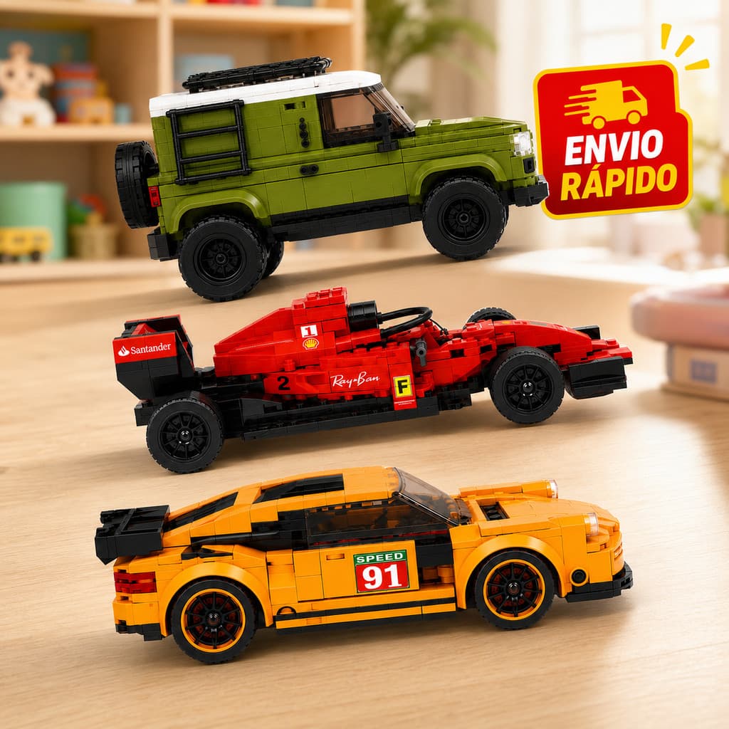 Super Carro Esportivo de Montar – Kit de Construção 3D com Design Incrível monte off road formula1 e GT