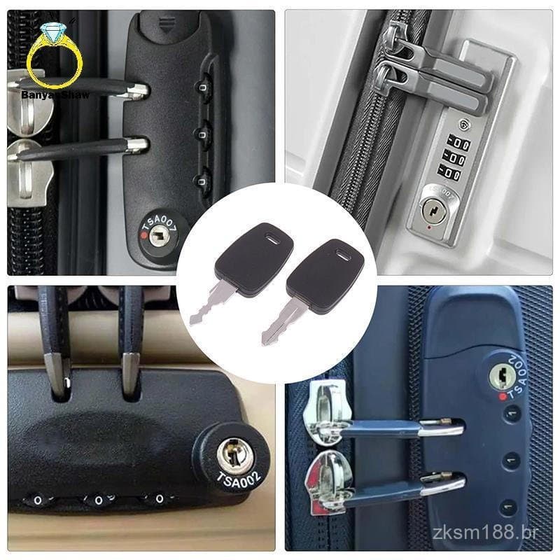 2 peças de fechaduras principais tipo 007 002, adequadas para fechaduras de bagagem com combinação TSA, de boa qualidade