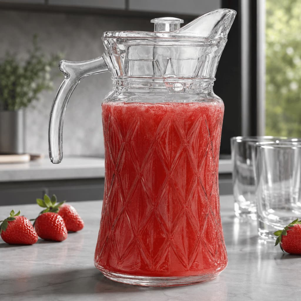 Jarra de Vidro com 1,8 LITROS Com Tampa Agua Suco Cha Garrafa para Liquidos Louça Cozinha