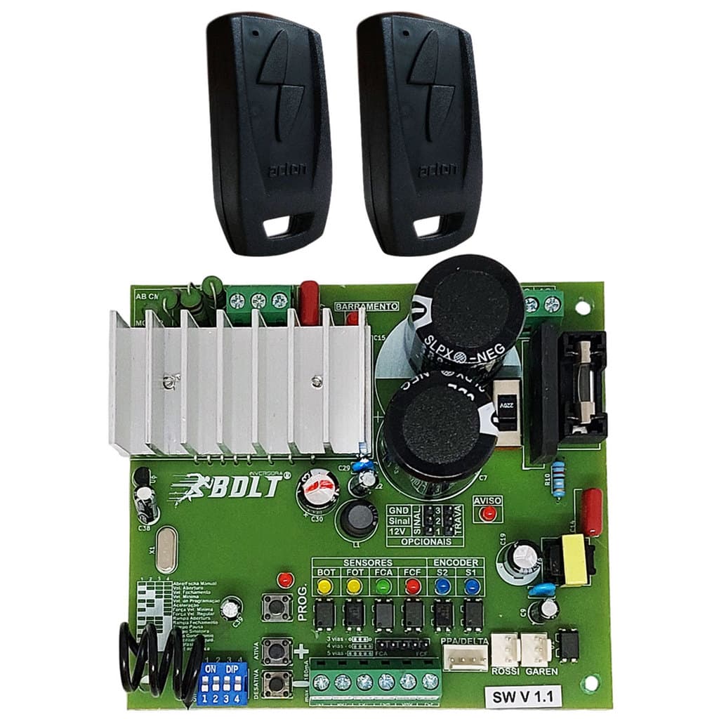 CENTRAL ACTON BOLT PARA AUTOMATIZADOR SUBSTITUI PLACA TRIFLEX COMPATIVEL JETFLLEX PPA TSI NITRO KIT 2 CONTROLES REMOTOS