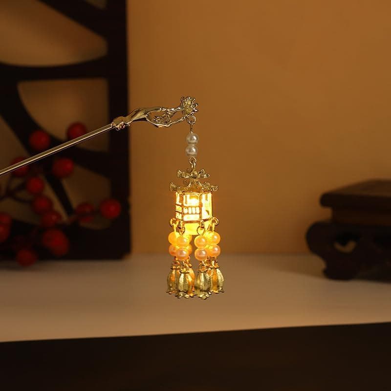 Pendentes de Lanterna Chinesa, Gancho de Cabelo, Pauzinho de Cabelo, Gancho de Cabelo em Forma de Lanterna de Palácio Ch