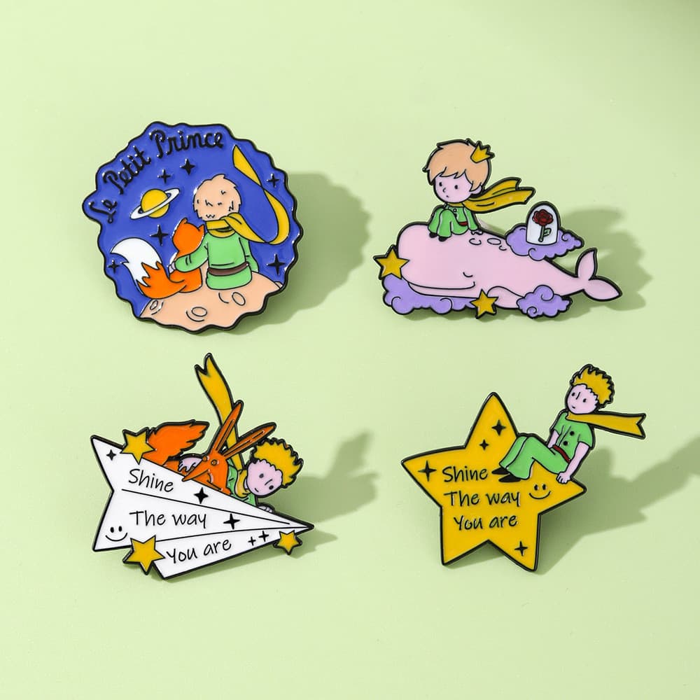 [4pçs] Broches de Liga do Pequeno Príncipe - Decora Roupas e Mochilas