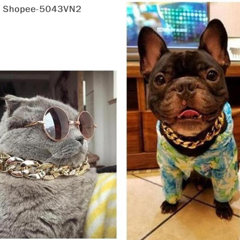 [RE] 1Pc Ouro Ajustável Cachorro Gato Corrente Nelace Para Gatinho Acessórios Animais De Estimação R