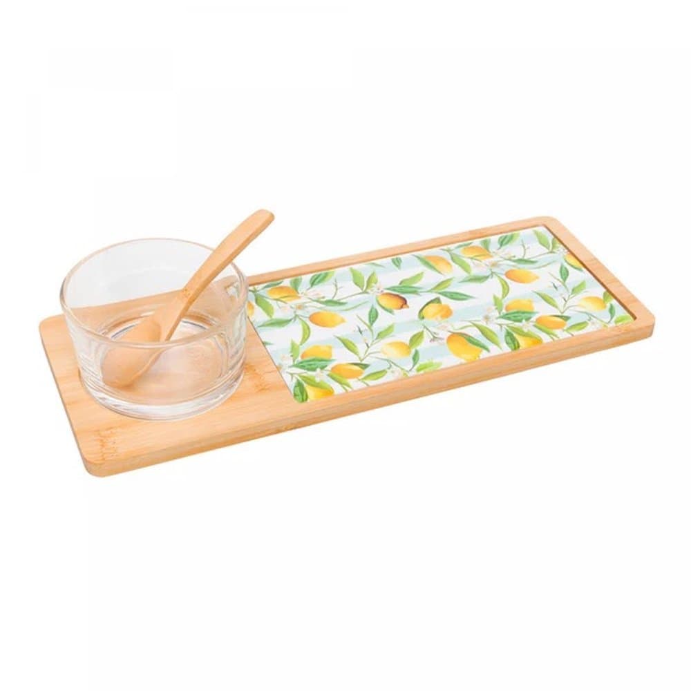 Conjunto Lyor 4 Peças para Servir Siciliano 32cm x 12cm x 6,5cm Bambu