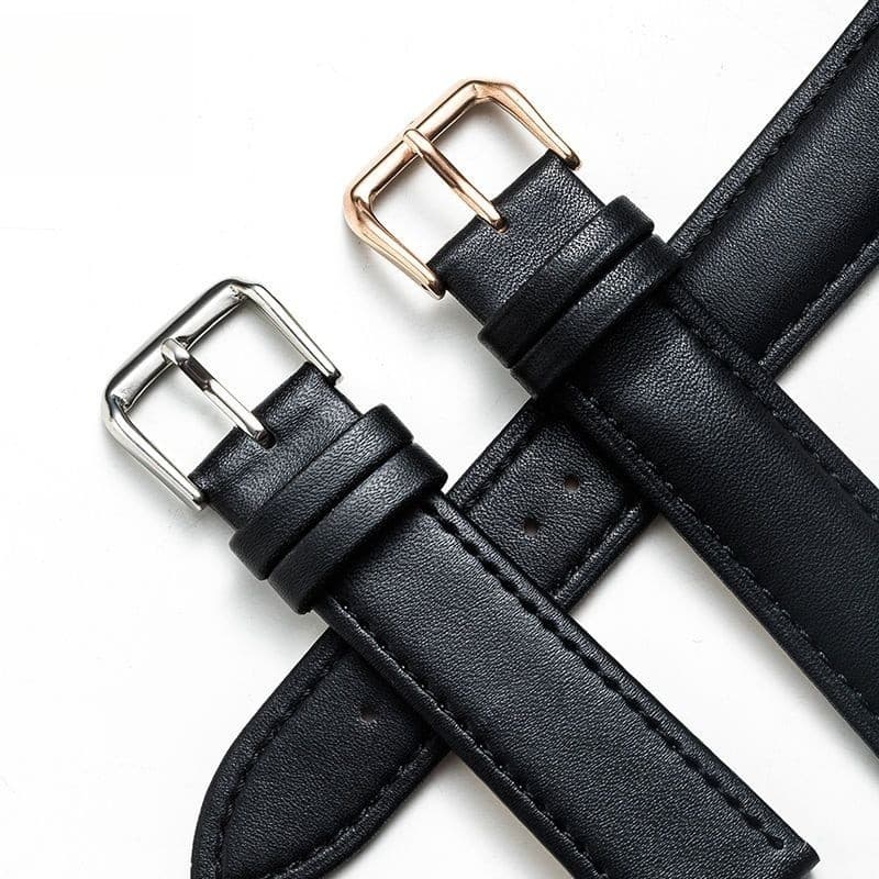 [Alça] Cinto de relógio masculino feminino pulseira de couro genuíno ultrafino à prova d'água respirável acessórios de f