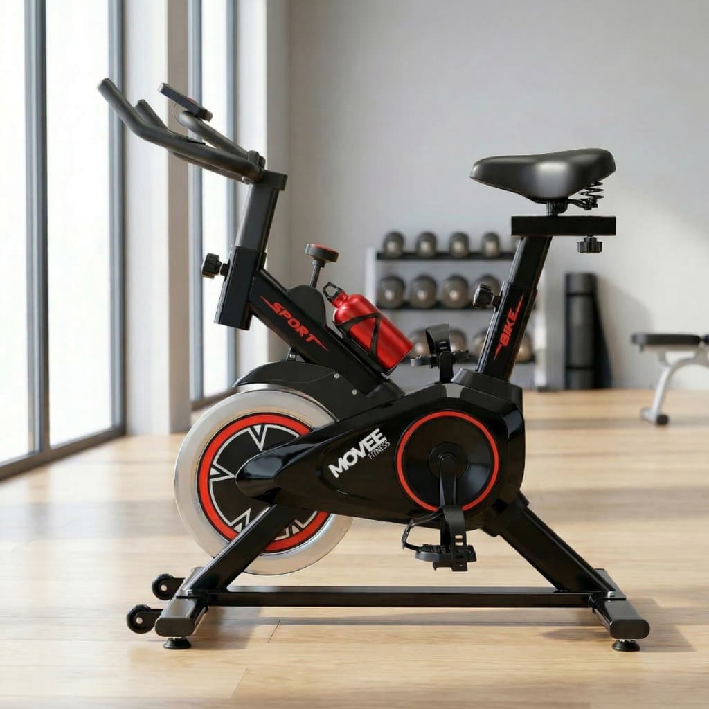 Bicicleta Spinning Ergométrica Movee Fitness Cor Preto/Vermelho