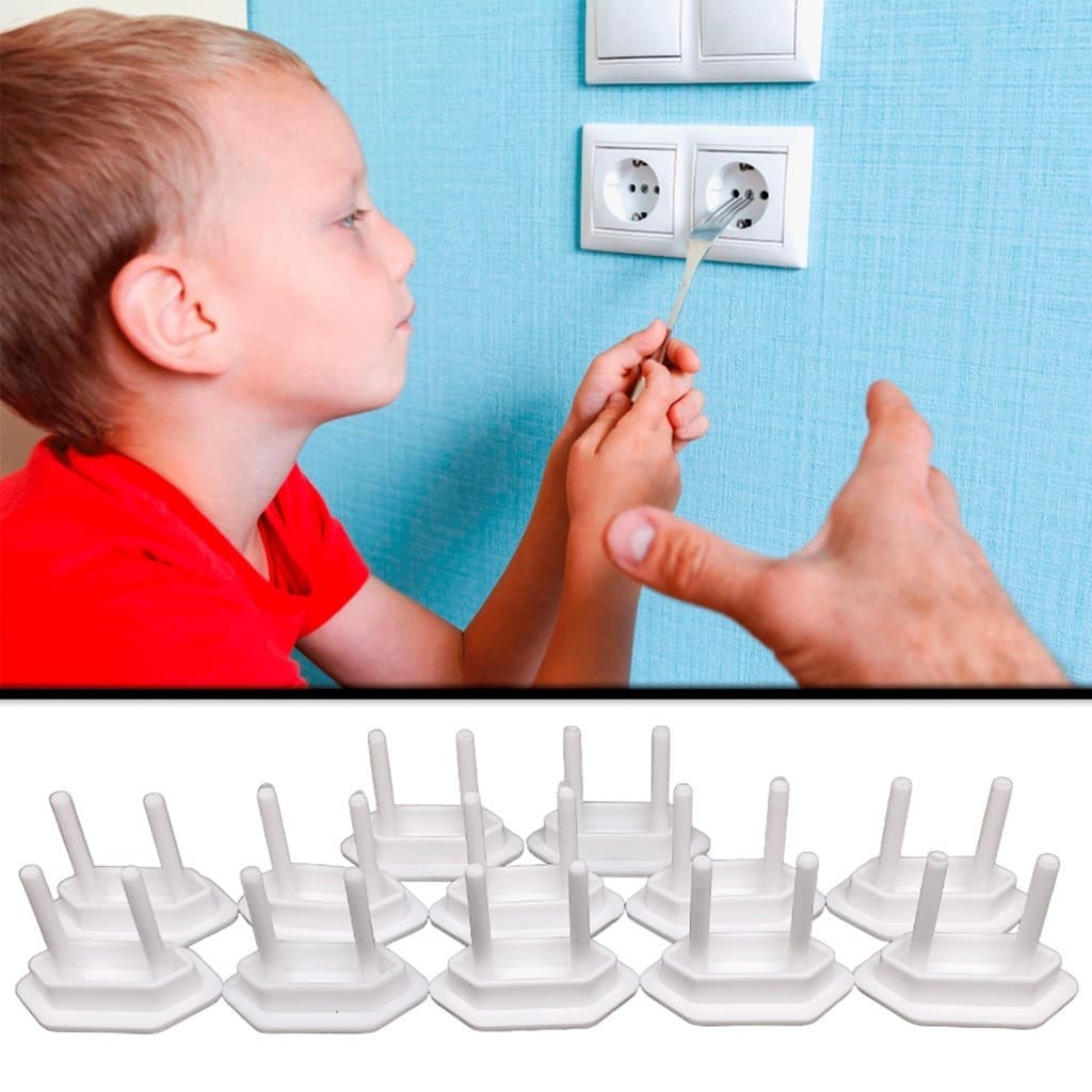 Kit 6 a 36 Un Protetor Branco e Preto de Tomada Bebê | Segurança Infantil Contra Choques