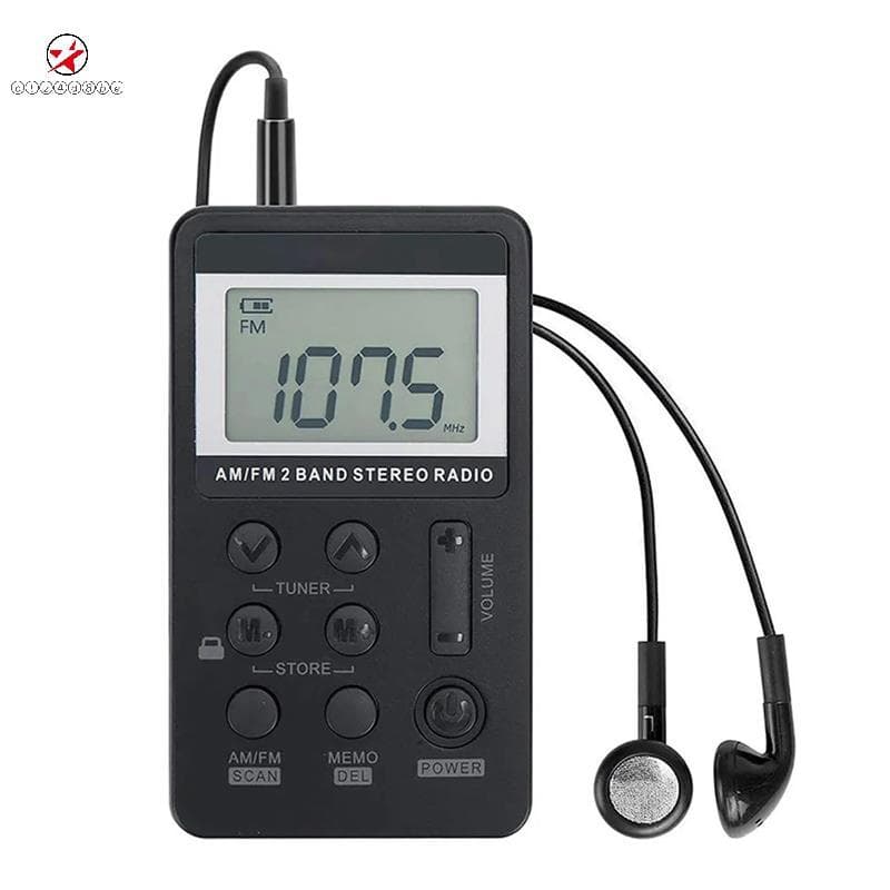 Rádio Portátil FM/AM Dual Band Estéreo Digital Mini Receptor De Com Display LCD Bateria Recarregável zctz4d8bet.br
