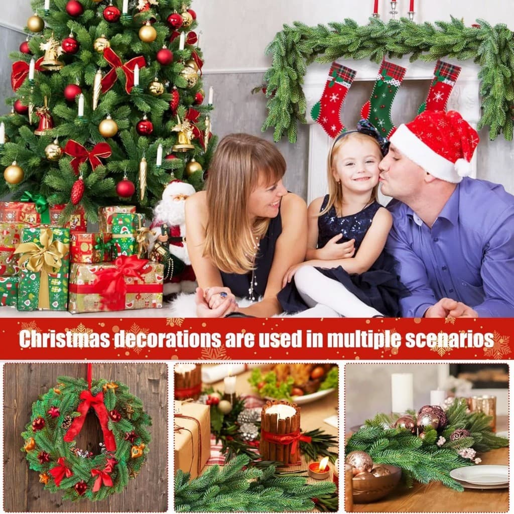 Ramos De Pinheiro Artificiais-40 Peças De Guirlanda DIY De Natal Verde Para Decoração De Árvores