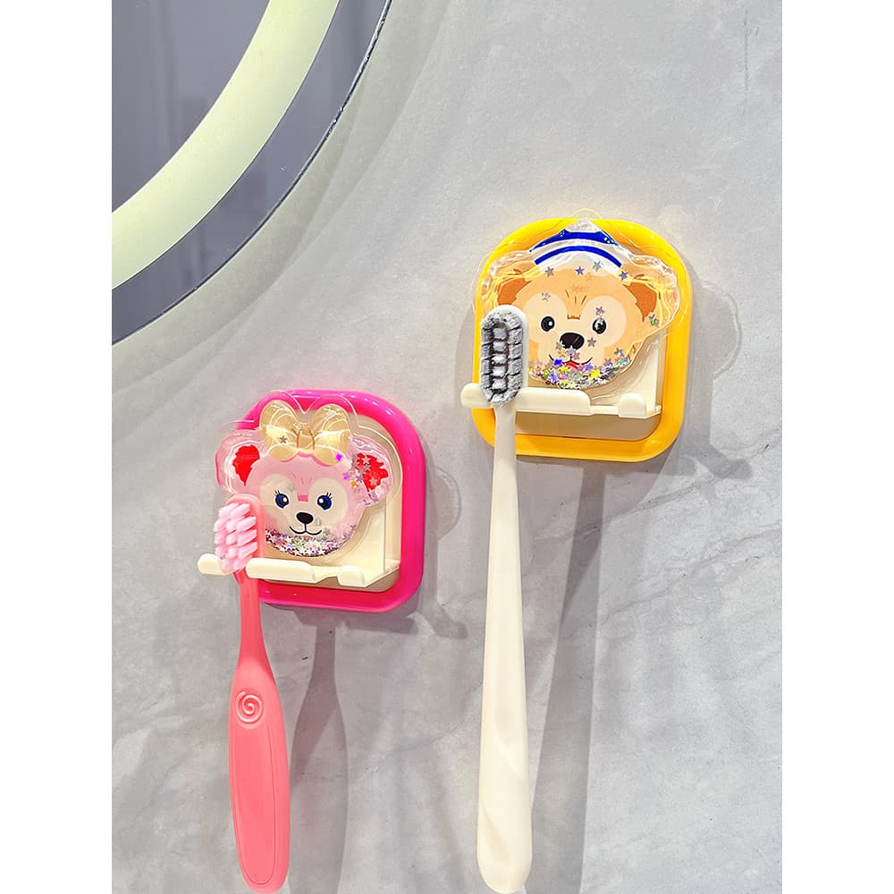 Rack de escova de dentes elétrica fixado na parede sem perfuração bonito dos desenhos animados Duffy urso banheiro crian