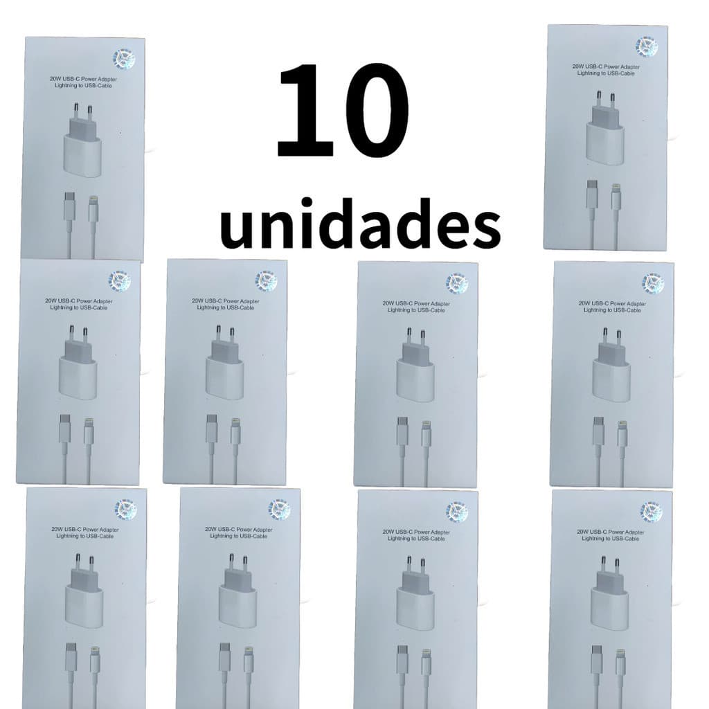 Kit Carregador para iPhone Turbo 20W Fonte + Cabo USB-C Lightning Rápido