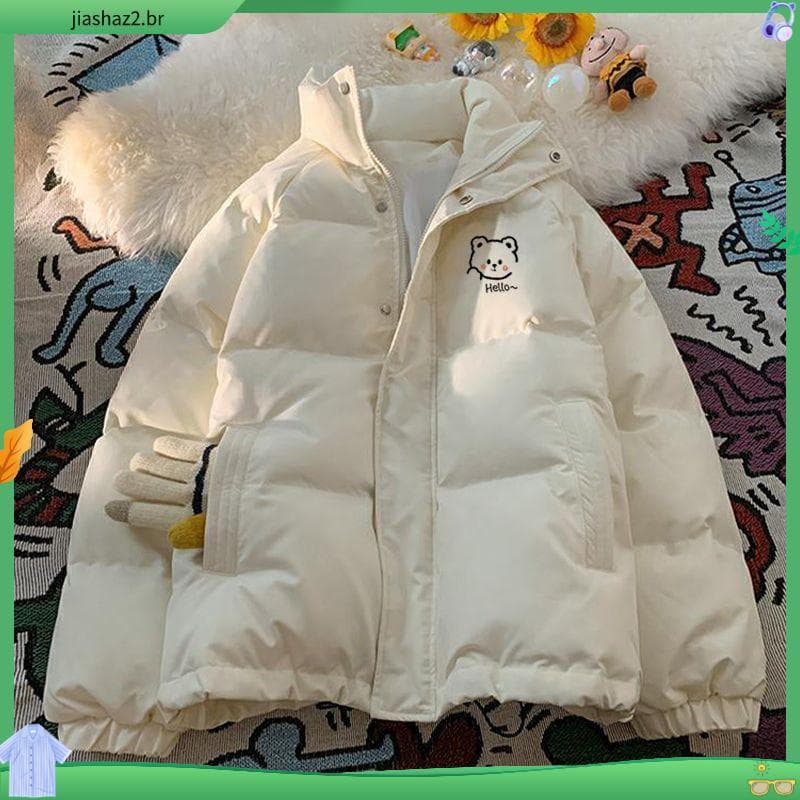 Inverno para baixo acolchoado jaqueta feminina inverno masculino feminino estudante de comprimento médio pão jaqueta sol