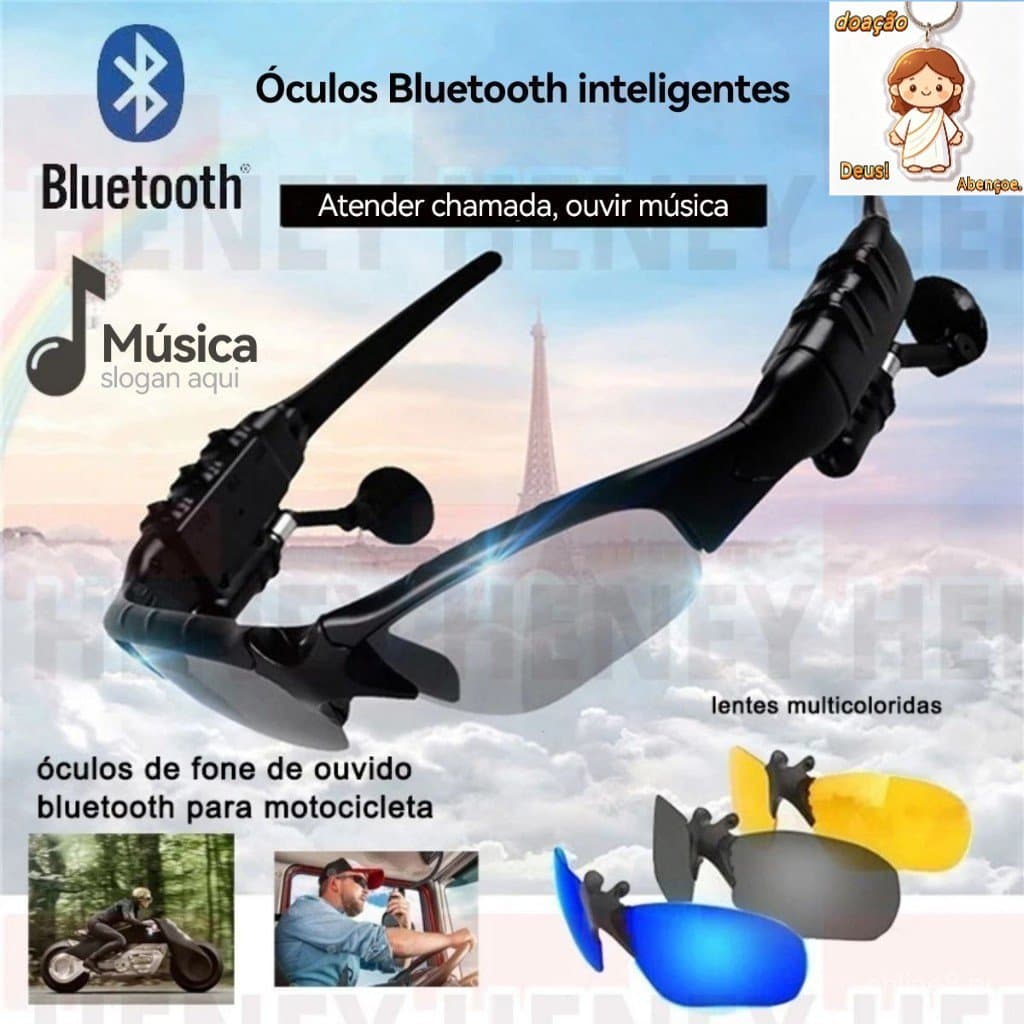 Óculos de ciclismo Óculos de ciclismo Óculos de sol Bluetooth portáteis sem fio esportivos óculos de sol fones de ouvido