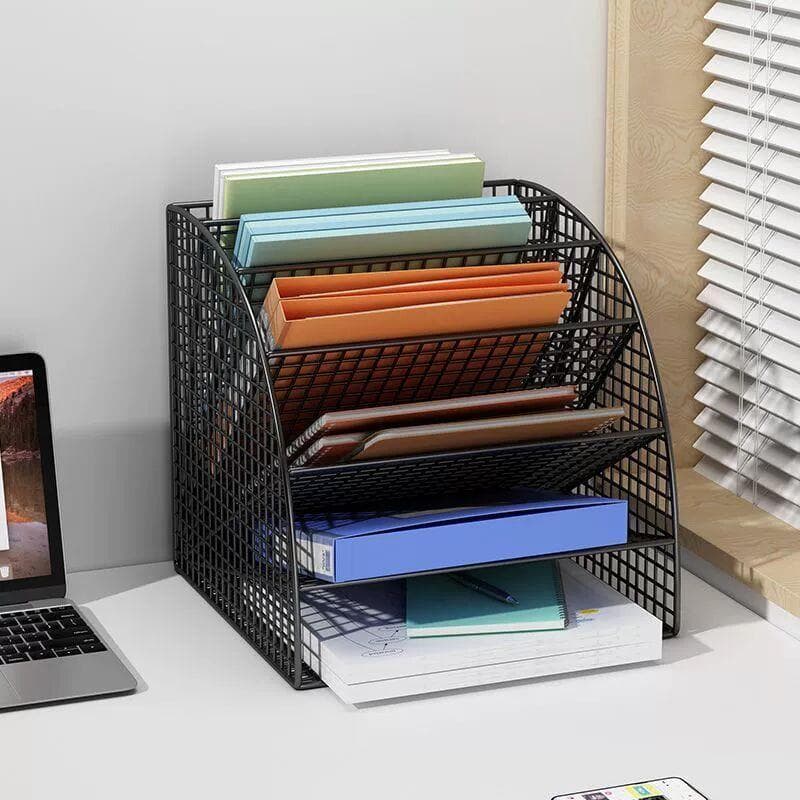 Caixa de armazenamento de canto em forma de leque, pasta de armazenamento de dados de escritório, material de escritório
