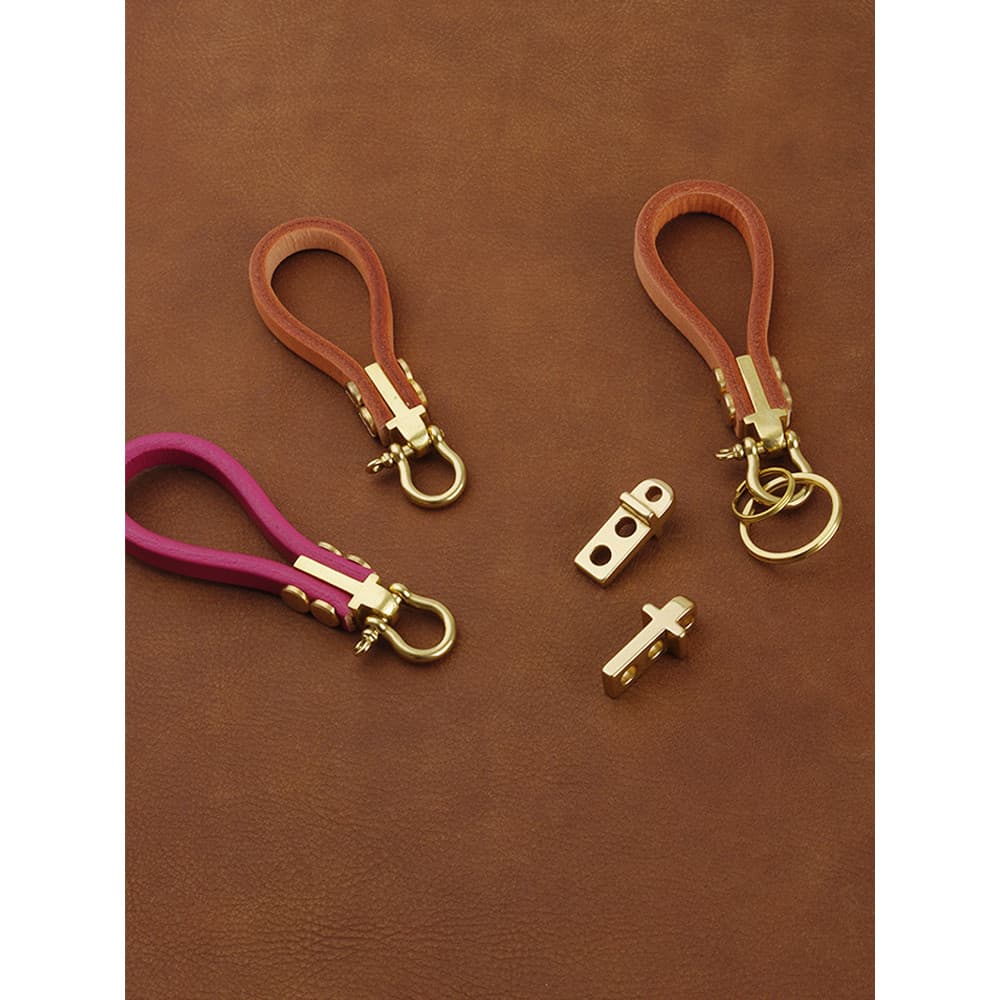 Cruz de bronze chaveiro ferragem Retro cobre ferragem Ami cáqui artesanal acessórios couro caseiro 6895