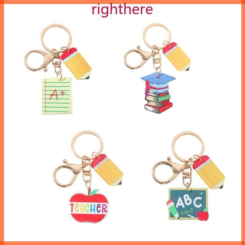 Right 4xColorful School Themed Chaveiros Maravilhosos Para Presentear Durante A Ocasião Acadêmica