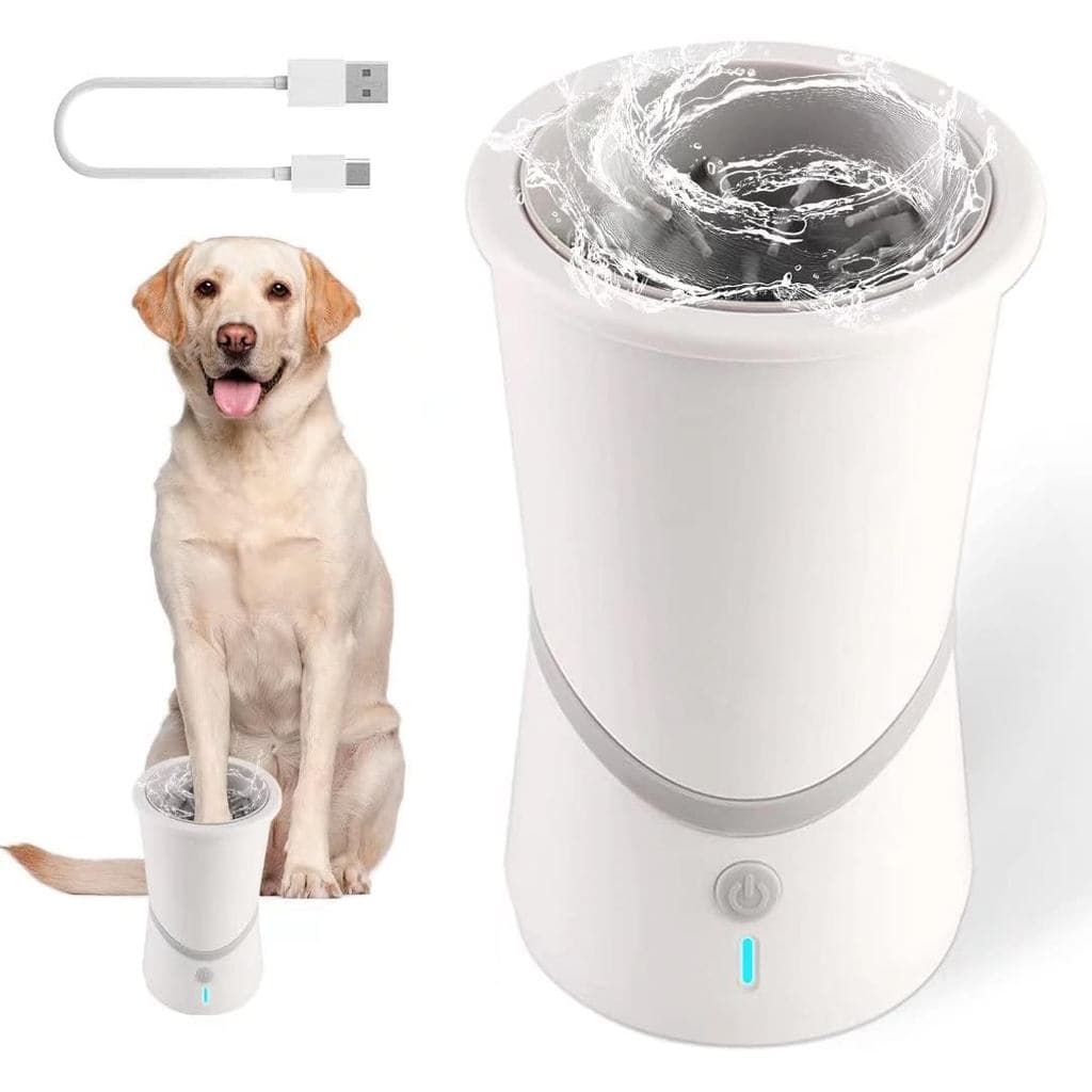 Copo Limpador Automático de Patas de Animais de Estimação com Escovas de Silicone - Carregamento USB, Portátil para Pata