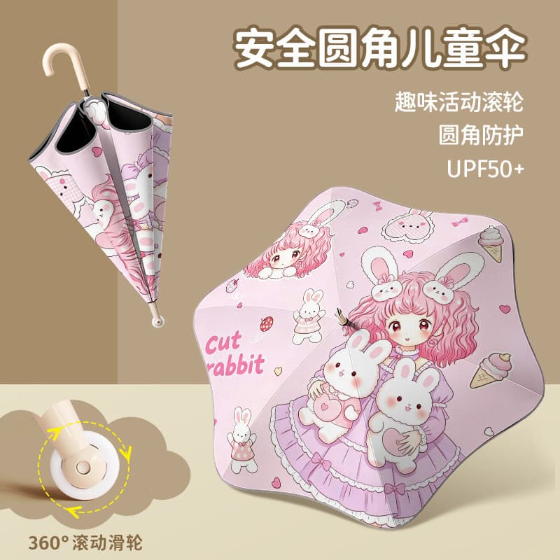 Crianças crianças guarda-chuva meninas alça longa com capa à prova dwaterproof água jardim de infância alunos do ensino
