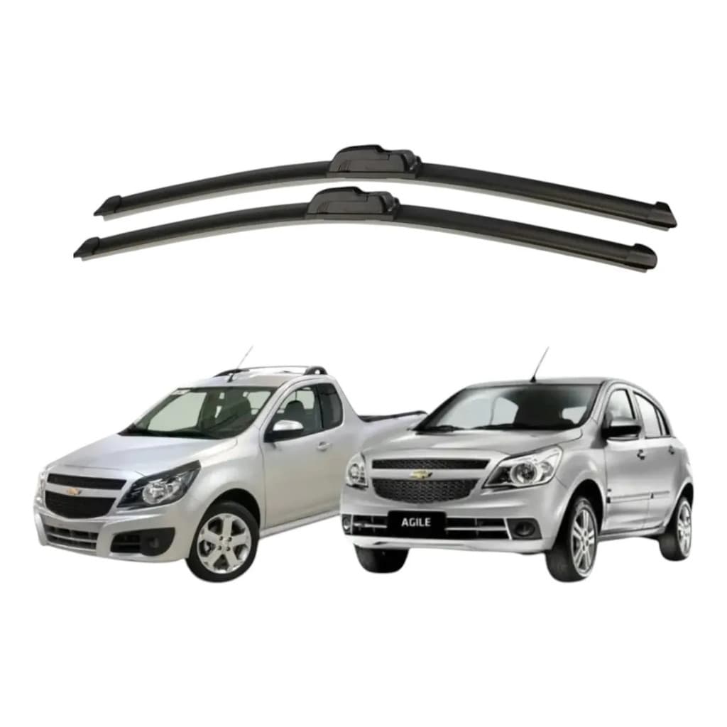 Par Palhetas Limpador Chevrolet Montana Agile Flat Blade