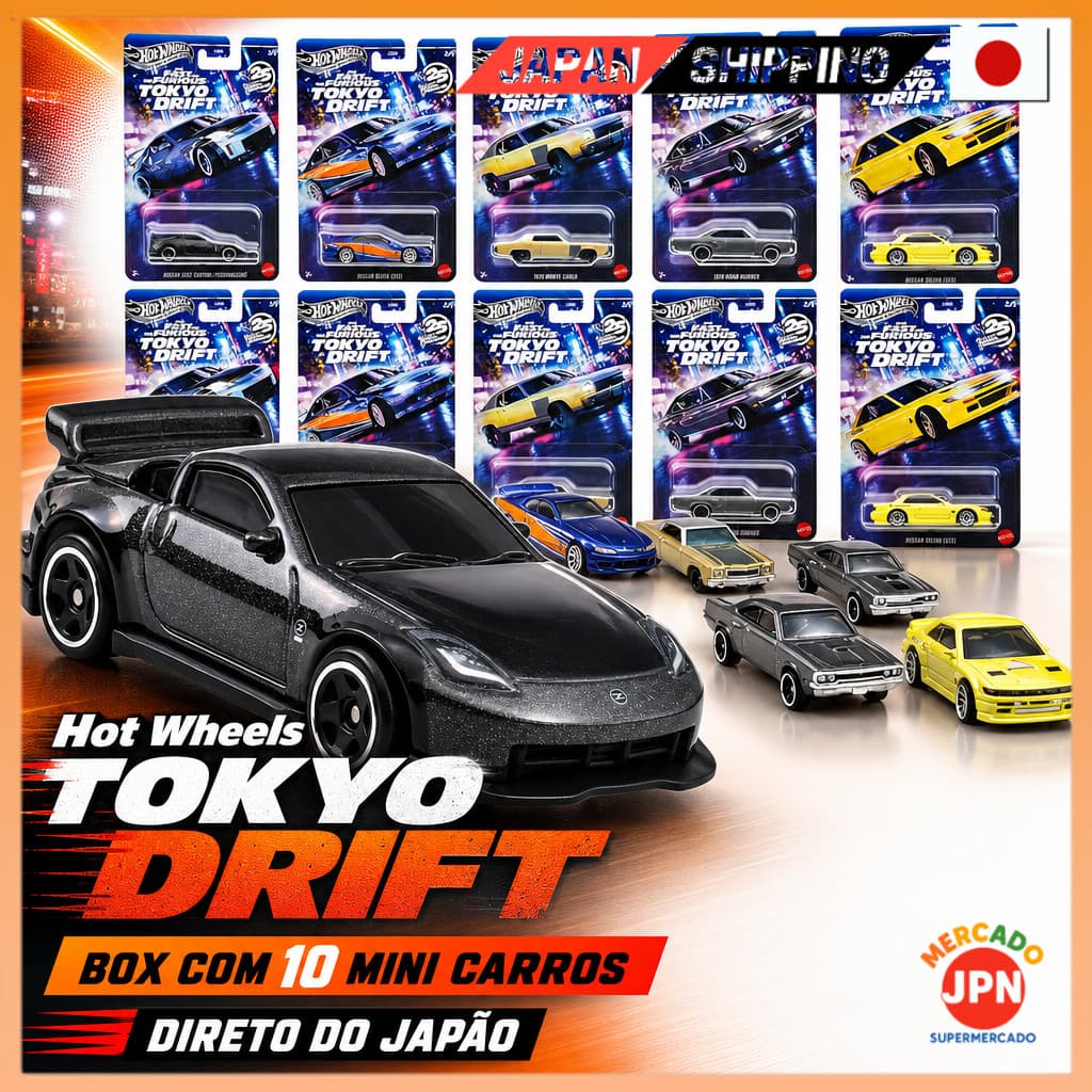 Hot Wheels Fast & Furious Theme Sortido Tokyo Drift Carrinhos Miniatura, Box Conju Direct from JAPAN
