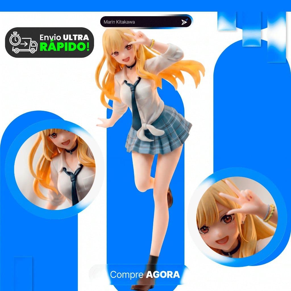 Action Figure Marin Kitagawa 18cm Boneca – My Dress-Up Darling | Primeira Edição Colecionável
