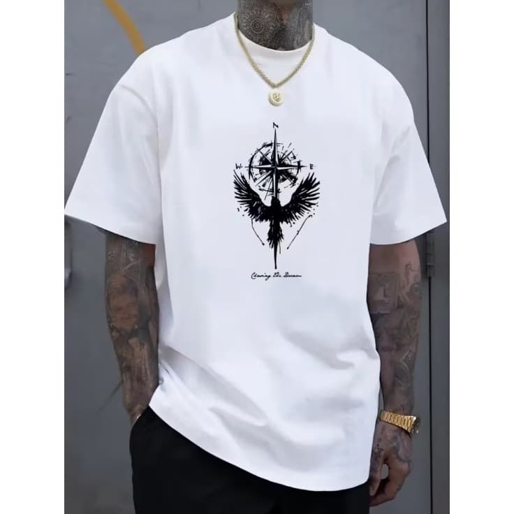 Camiseta Oversized Streetwear Preta Branca Y2K Skate Swag