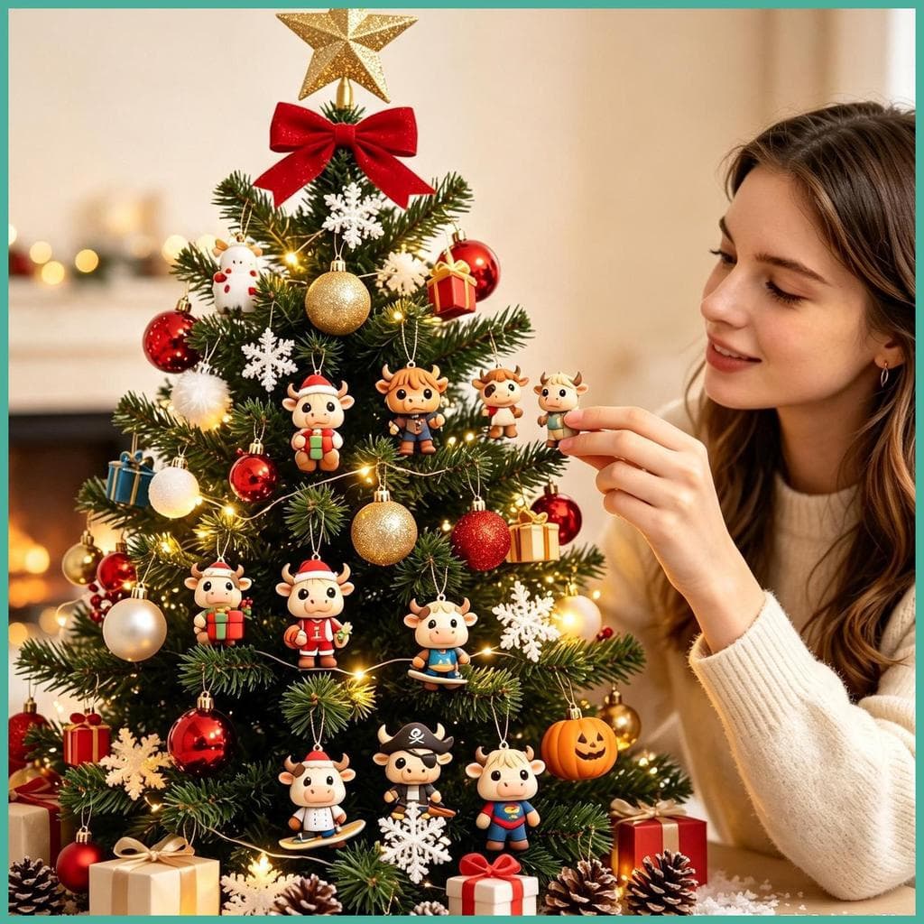 Calendário De Natal Contagem Regressiva 24 Dias Bonito Vacas Estatueta Decoração Para yontebr