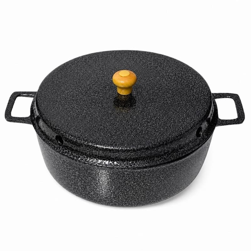 Forma Panela De Bolo Em Alumínio Fundido Batido craquedo na cor Preto Assar na Chama de Fogão N.26