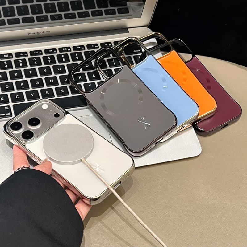 Capa De Telefone Magnética Luxuosa Galvanizada Fosca Sem Bordas Adequada Para IPhone 17 16 15 14 13 Pro Max