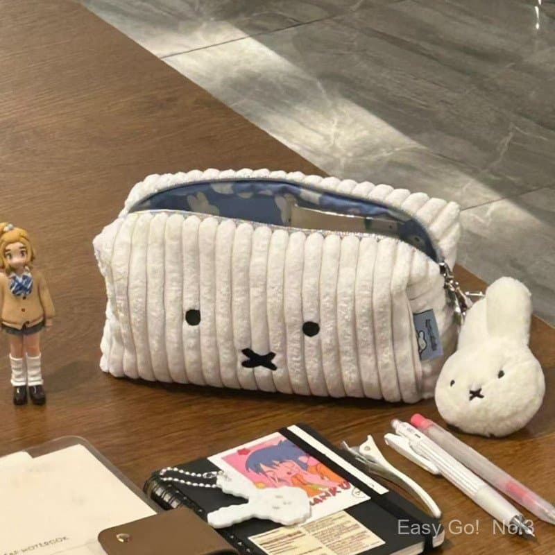 Estojo de Miffy em Veludo Cotelê- Simples e Fofo, Multifuncional, para Estudantes