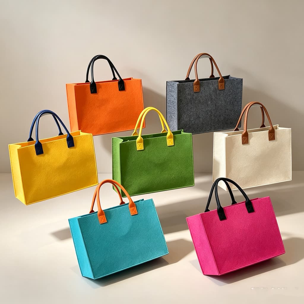 Bolsa de pano de feltro opcional multicolorida, bolsa de embrulho de presente, lembrança, grande capacidade, sacola simp