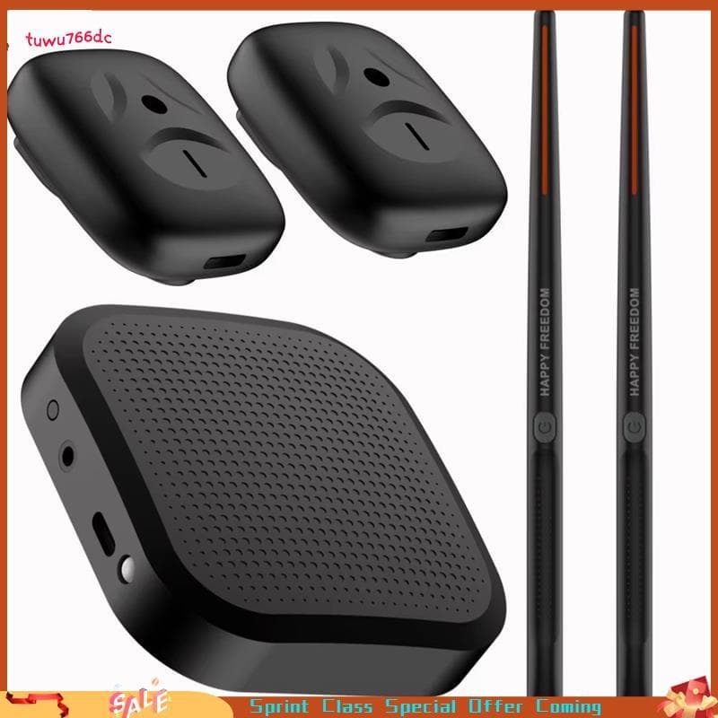 [Entrega Rápida BR] Conjunto De Bateria De Ar Eletrônica Portátil-Baquetas E Pedais Virtuais , Ideal Para Iniciantes , C