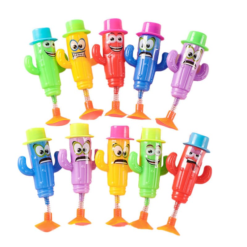50pcs/Brinquedo Cacto com Mola e Ventosa, Antiestresse Engraçado para Crianças, Lembrancinha Escolar