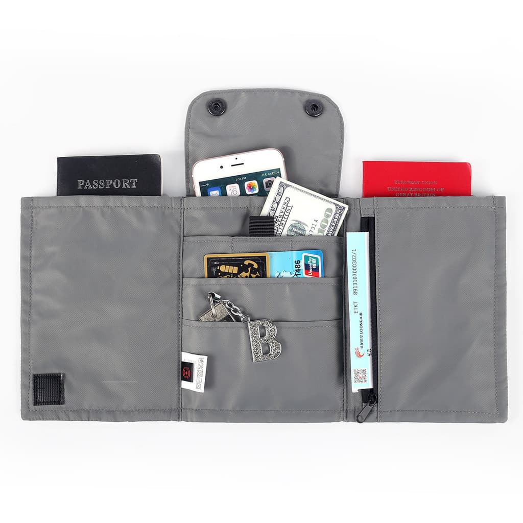 Bolsa para passaporte de viagem no exterior Halter Bolsa para documentos multifuncional Porta-passaporte à prova d'água